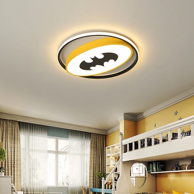 Bat/Spider Kid Bedroom Ceiling Light Acrylic Creative LED Flush Mount Light in Warm/White