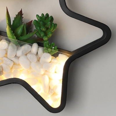 Contemporary Style Wall Light with Plant Stone Decoration Acrylic Sconce Light for Bedroom Living Room