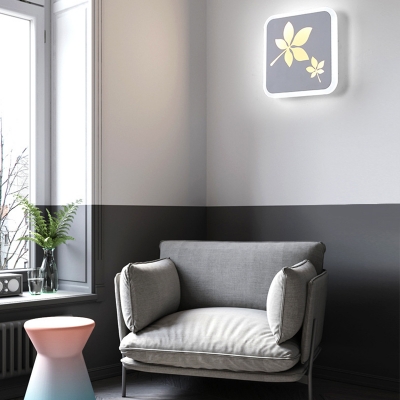 Creative Animal/Plant Wall Light Acrylic Black/White Sconce Light for Hallway Girl Boy Bedroom