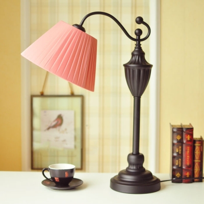 Dormitory Fold Tapered Shade Desk Light Fabric 1 Light Tradition Plug In Reading Light