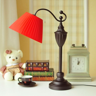 Dormitory Fold Tapered Shade Desk Light Fabric 1 Light Tradition Plug In Reading Light