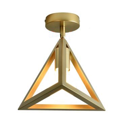 180°Rotatable Flush Mount Light Traditional Metal Ceiling Light in Gold for Hallway Bathroom