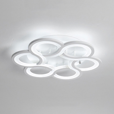 Kids Circle Petal Flush Mount Light Acrylic LED Ceiling Lamp in Warm/White for Nursing Room
