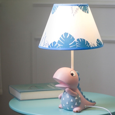 Kids Tyrannosaurus Rex Desk Lamp Tapered Shade Dimmable Reading Light for Boy Bedroom