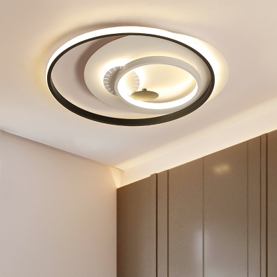 Modern Round/Square Ceiling Mount Light Acrylic LED Flush Light in Warm/White for Study Room