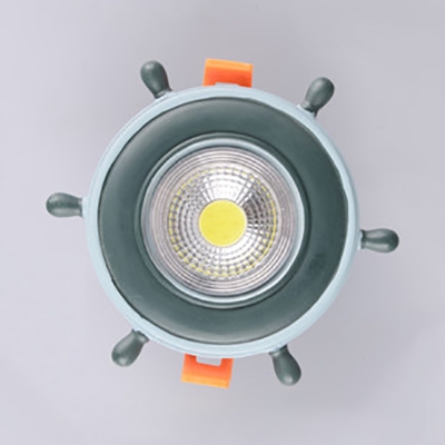 Rudder LED Flush Mount Light 1 Light Creative Metal Ceiling Light in Warm/White for Kindergarten