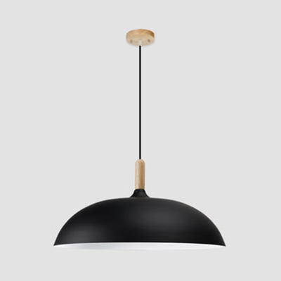 Saucer Shade Dining Table Hanging Light Metal One Light Macaron Loft Pendant Light in Black/Coffee/White