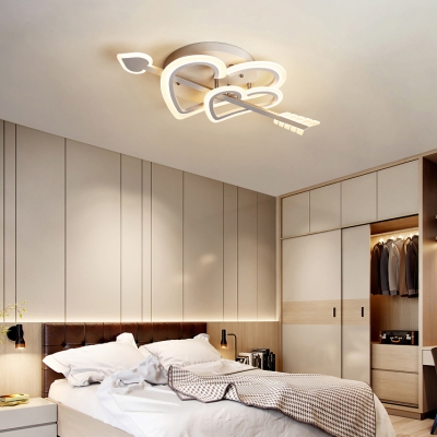 Acrylic Arrow of Love Ceiling Light Child Bedroom Cute LED Flush Mount Light in Warm/White