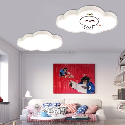 Acrylic Cloud Flush Mount Light Modern Ceiling Light with White Lighting for Living Room
