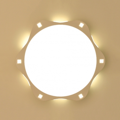 Acrylic Sun Shaped Ceiling Light Modern LED Flush Light with White Lighting/Third Gear for Kid Bedroom
