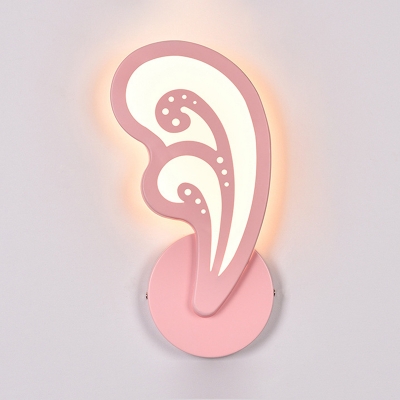 Boy Girl Bedroom Sconce Light Acrylic Lovely Wall Light in Macaron Pink/Yellow/Blue/Green