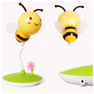 Child Bedroom Bee Desk Light 1 Head Lovely Touch Control 3 Lighting Modes Reading Light in Green/Pink