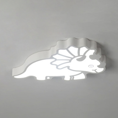 Creative Dinosaur LED Ceiling Light Acrylic Green/White Flush Light in Warm/White for Kid Bedroom