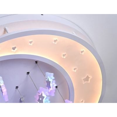 Girl Bedroom Snowflake Ceiling Mount Lihgt Acrylic Modern LED Flush Light in Warm/White