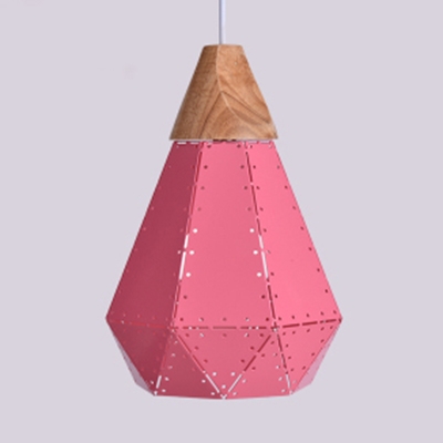 Macron Loft Candy Colored Hanging Light Diamond Shape Single Light Metal Pendant Light for Cloth Shop