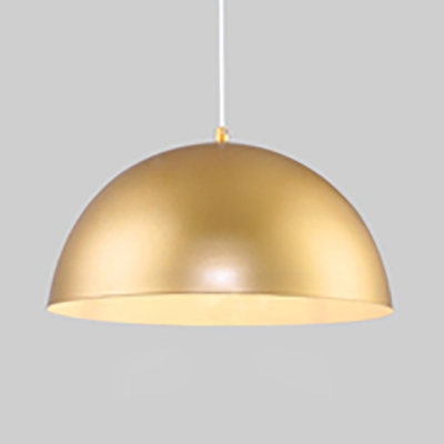 Metal Domed Shade Pendant Lamp 1 Light Simple Style Hanging Light in Gold for Cloth Shop