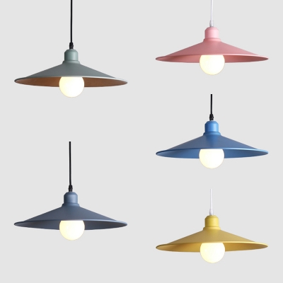 

Metal Saucer Shape Hanging Light One Light Macaron Loft Hanging Lamp for Cloth Shop Cafe, Green;pink;dark blue;light blue;yellow, HL532483