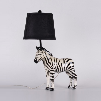 Modern Tapered Shade Desk Light With, Zebra Table Lamp