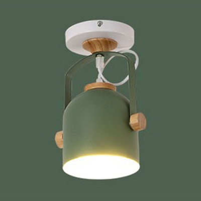 Rotatable Rotatable Cup Semi Flush Ceiling Light Living Room 1 Light Macaron Loft Down Light