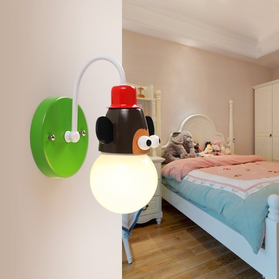 1/2 Pack Monkey Shape Wall Light 1 Light Lovely Metal Wall Sconce for Kid Bedroom Hallway