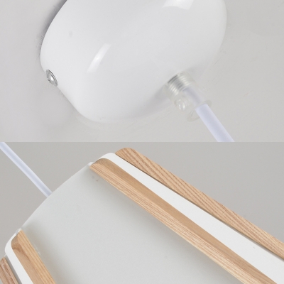 Asian Stylish Pearl Pendant Light Fabric One Light White Ceiling Pendant for Restaurant Hotel