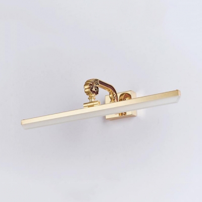 Elegant Style Linear Sconce Light Acrylic Antifogging Gold LED Vanity Light in Neutral for Mirror