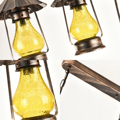 Industrial Kerosene Hanging Lamp 2/3 Lights White/Yellow Glass Pendant Light for Bar Cafe