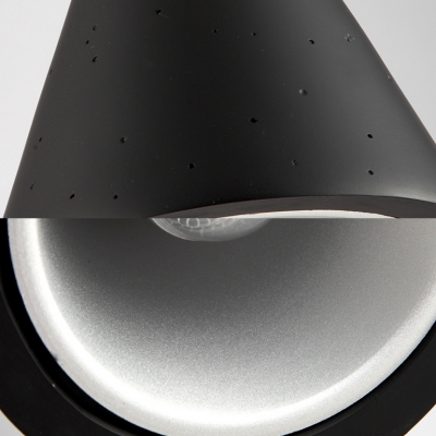 Modern Conical Pendant Light 1 Light Metal Suspension Light in Black/Gray/Black for Kitchen