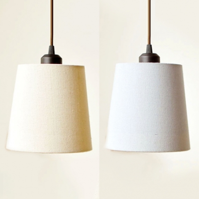 Modern Style Tapered Pendant Light 1 Light Fabric Hanging Light in Off-white/Gray Blue for Restaurant