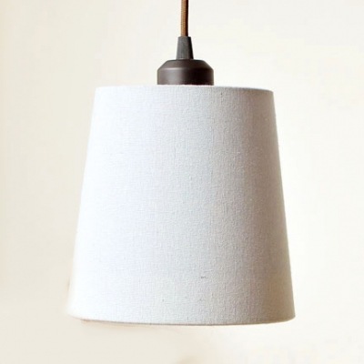 Modern Style Tapered Pendant Light 1 Light Fabric Hanging Light in Off-white/Gray Blue for Restaurant