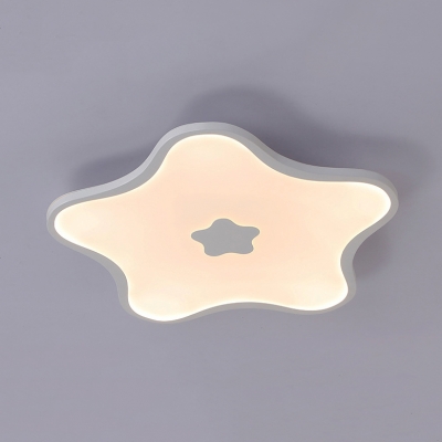 Modern White LED Flushmount Light Star Acrylic Eye-Caring Ceiling Fixture in Warm/White for Girl Bedroom