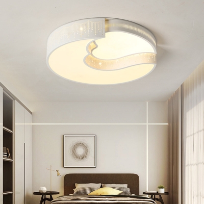 Restaurant Crescent & Heart Flush Mount Light Acrylic Modern Warm/White Lighting LED Ceiling Lamp