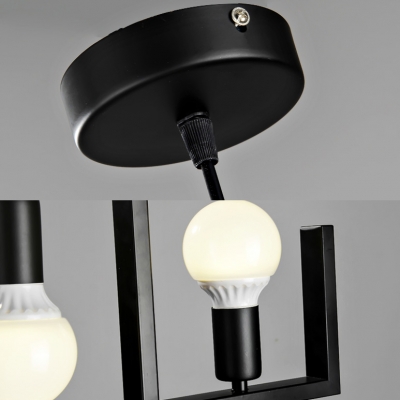 Simple Style Island Fixture 3 Lights Metal Pendant Lighting in Black for Study Room Bedroom