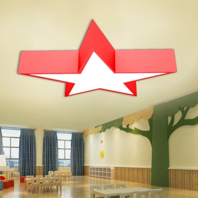 Slim Panel Star Flush Mount Light Modern Acrylic Ceiling Light with White Lighting for Kindergarten