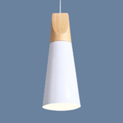 Simple Style Connical Pendant Light Aluminum 1 Light Macaron Colored Hanging Light For Living Room