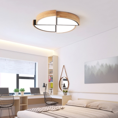 Nordic Windmill Shape Flush Ceiling Light Acrylic Wood LED Ceiling Lamp in Warm/White for Kid Bedroom