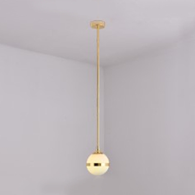 Opal Glass Globe Pendant Light Bedroom Bathroom 1/2/4 Lights Modern Stylish Hanging Light in Gold/Silver