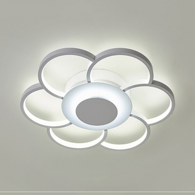 Aluminum Flower LED Flush Mount Light Modern Ceiling Light in Warm/White for Living Room