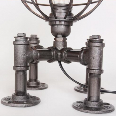 Antique Globe Wire Frame Table Light Metal 1 Light 2 Color Choice Desk Lamp for Study Room