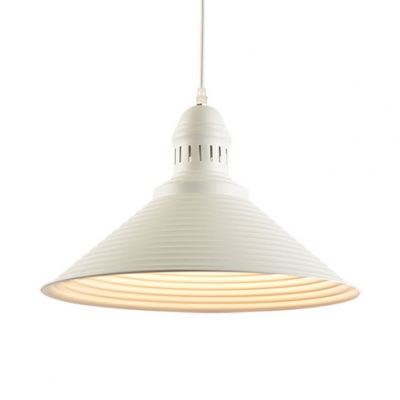 Industrial Conical Hanging Lamp Metal 1 Light Red/White/Yellow Pendant Light for Cloth Shop