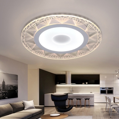 Modern Diamond Edge LED Flush Mount Light Acrylic Ceiling Lamp in Warm/White for Living Room