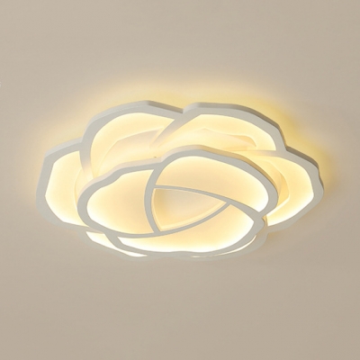 Nordic Style Flower Flush Light Acrylic LED Ceiling Mount Light in Warm/White for Nursing Room