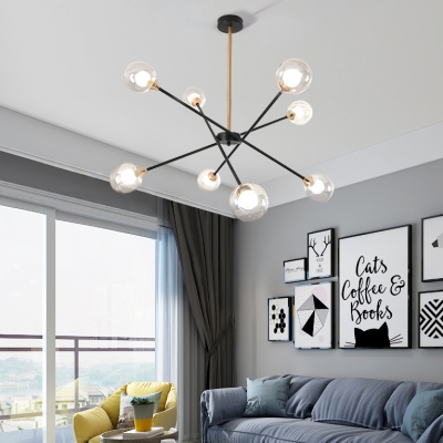 Nordic Stylish Starburst Chandelier 6/8 Lights 5 Design Glass Optional Pendant Light for Bedroom