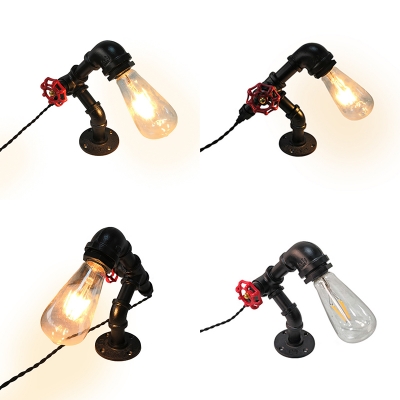 

One Bulb Bare Bulb Desk Light Industrial Plug In Metal Reading Light with Pipe for Cafe, HL533510