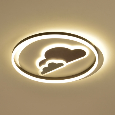 2-Cloud LED Flush Ceiling Light Lovely Acrylic Third Gear Ceiling Lamp for Kindergarten