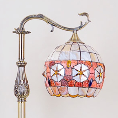 Vintage Stylish Petal Floor Lamp One Light Shell Floor Light with Globe Shade Floor Light for Villa