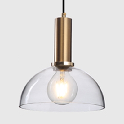 Living Room Pendant Light Amber/Clear Glass One Light Modern Style Hanging Light with 3 Design for Choice