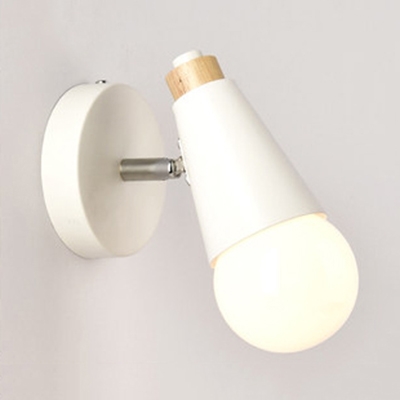 Rotatable Modern Horn Wall Light One Light Metal Sconce Light in Black/Gray/White Sconce Light for Bedroom