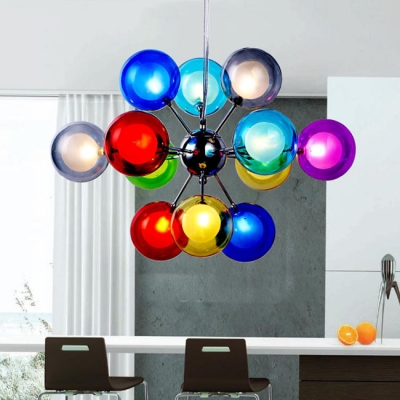 Restaurant Grape Shaped Ceiling Pendant Glass 12 Lights Modern Creative Chandelier