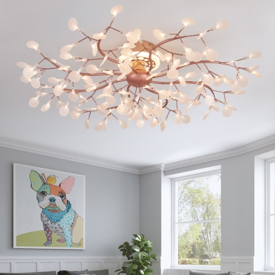 Twig Cloth Shop Ceiling Mount Light Metal 48/78/135 Lights Luxurious Flush Light in Gold